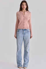 peach cashmere + merino wool cardigan