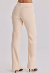vintage ivory crepe straight leg trousers